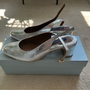 Silver Margaux Cluny Slingback 39 (US 8.5-9) Narrow (Discontinued)